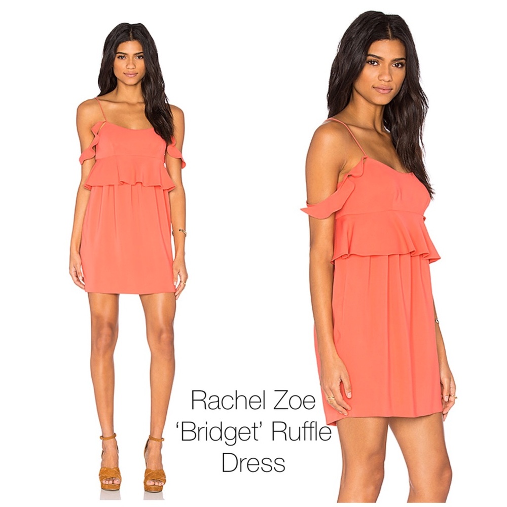 RACHEL ZOE The Bridgit Ruffle Dress in Sorbet NWT Size 8